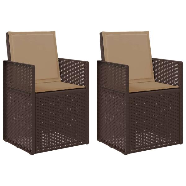 Garten Esszimmerst?hle 2 stk. Braun und Taupe PP