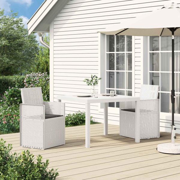 ARDEBO.de - Garten Esszimmerstühle 2 stk. Weiß und Anthrazit PP