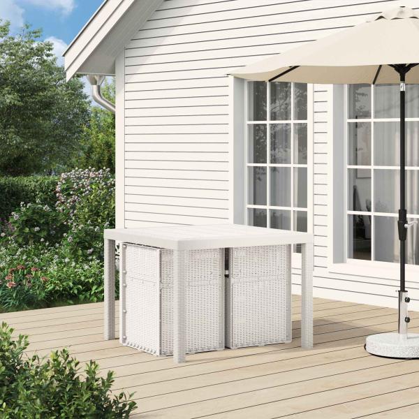 Garten Esszimmerstühle 2 stk. Weiß und Anthrazit PP