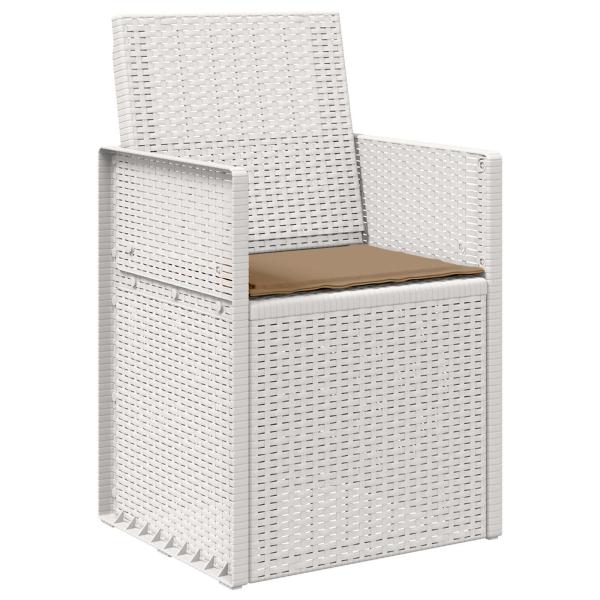 Garten Esszimmerstühle 2 stk. Weiß und Taupe PP