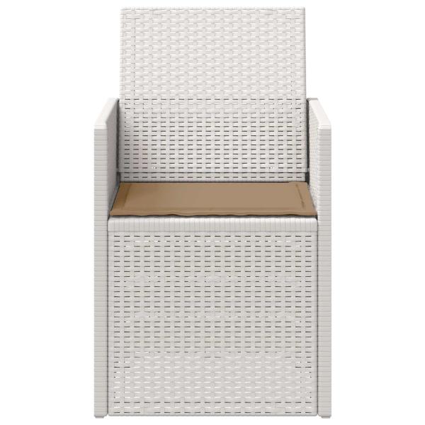 Garten Esszimmerstühle 2 stk. Weiß und Taupe PP