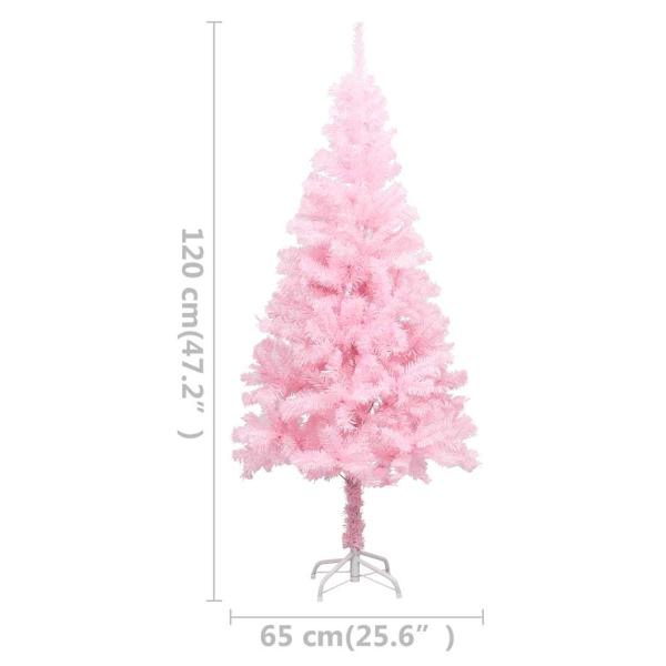 Künstlicher Weihnachtsbaum mit Beleuchtung & Kugeln Rosa 120cm