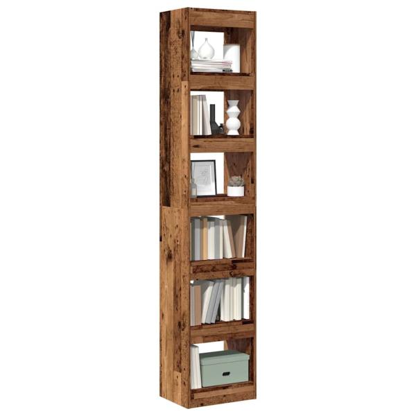 ARDEBO.de - Bücherregal/Raumteiler Altholz-Optik 40x30x198 cm