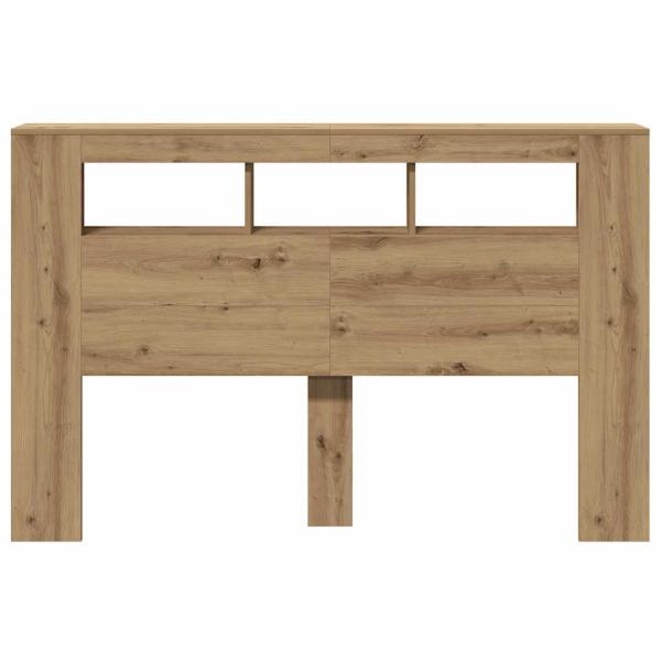 LED-Kopfteil Artisan-Eiche 160x18,5x103,5 cm Holzwerkstoff