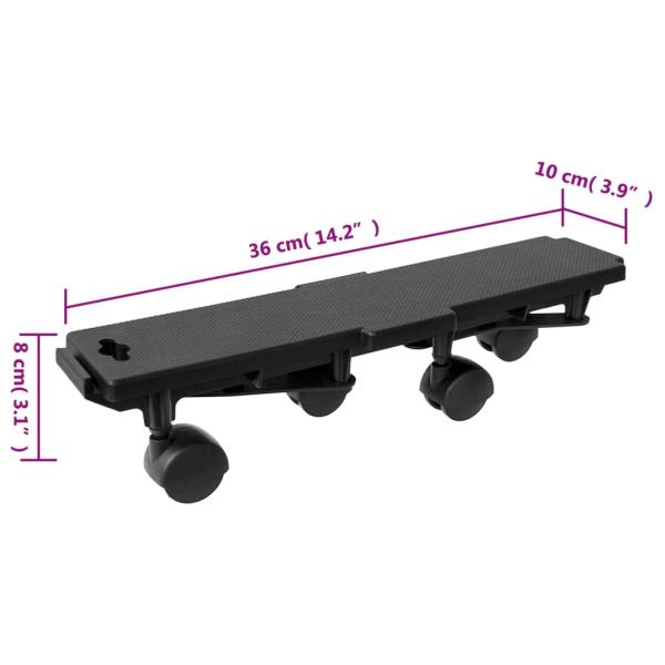 Transportroller mit 4 Rollen 2 Stk. Schwarz Polypropylen 170 kg