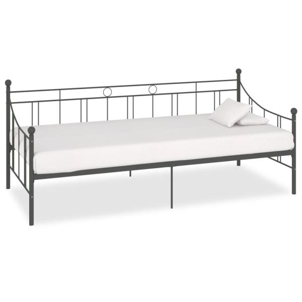ARDEBO.de - Tagesbett-Rahmen Grau Metall 90×200 cm