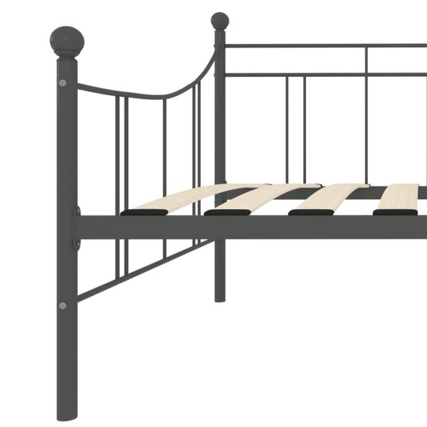 Tagesbett-Rahmen Grau Metall 90×200 cm