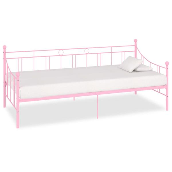 ARDEBO.de - Tagesbett-Rahmen Rosa Metall 90×200 cm