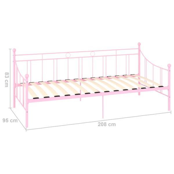 Tagesbett-Rahmen Rosa Metall 90×200 cm