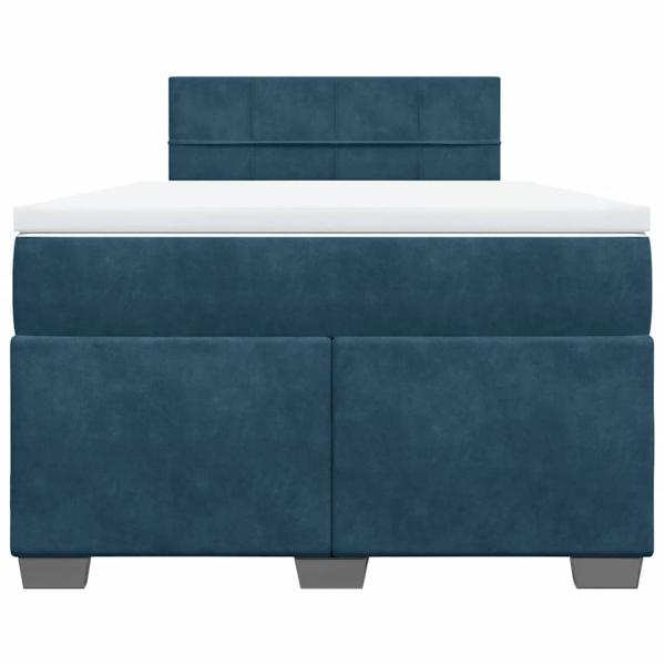 Boxspringbett mit Matratze Blau 120x200 cm Samt