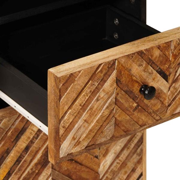 Badezimmerschrank-Set mit Schubladen 3 pcs Massivholz Mango