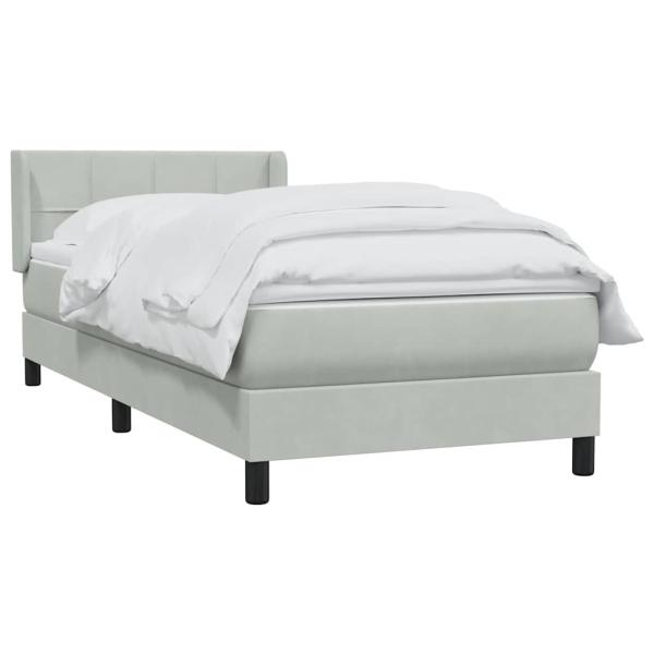 Boxspringbett mit Matratze Hellgrau 80x210 cm Samt