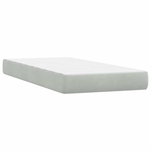 Boxspringbett mit Matratze Hellgrau 80x210 cm Samt