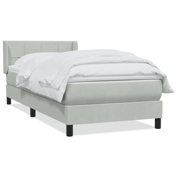 Boxspringbett mit Matratze Hellgrau 80x220 cm Samt