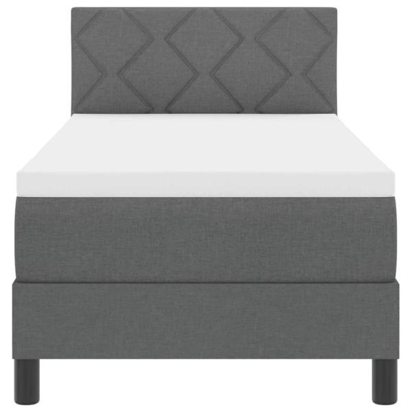 Boxspringbett mit Kopfteil Dunkelgrau 80 x 200 cm Stoff