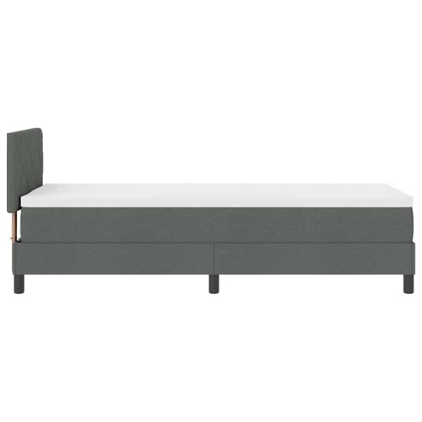 Boxspringbett mit Kopfteil Dunkelgrau 80 x 200 cm Stoff
