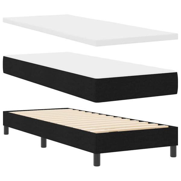 Boxspringbett mit Kopfteil Schwarz 80 x 200 cm Stoff