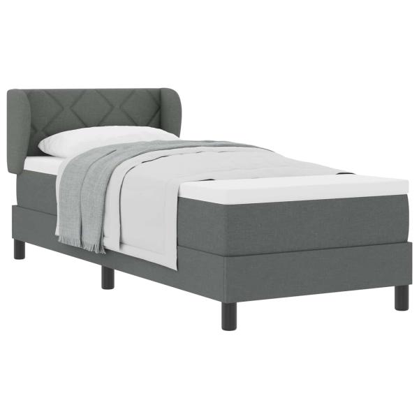 Boxspringbett mit Matratze Dunkelgrau 80 x 200 cm Stoff