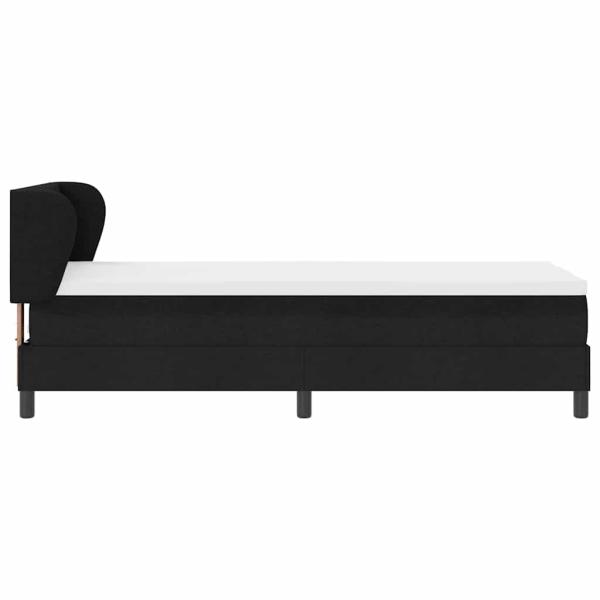Boxspringbett mit Kopfteil Schwarz 80 x 200 cm Stoff