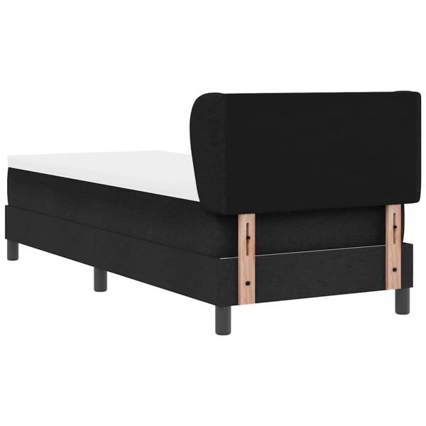 Boxspringbett mit Kopfteil Schwarz 80 x 200 cm Stoff