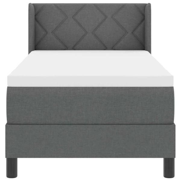 Boxspringbett mit Kopfteil Dunkelgrau 200 x 80 cm Stoff