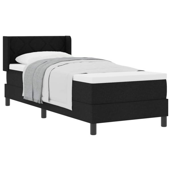 Boxspringbett mit Kopfteil Schwarz 200 x 80 cm Stoff