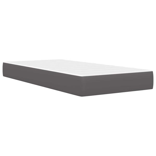 Bettrahmen mit Kopfteil Grau 90 x 190 cm Kunstleder