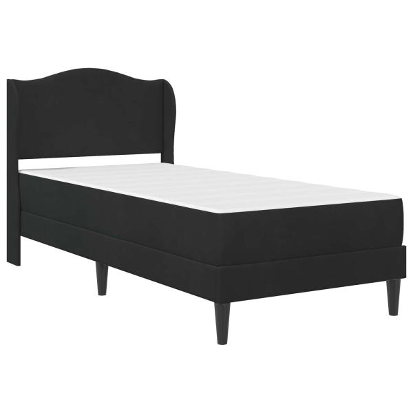 Bettrahmen mit Kopfteil Schwarz 90 x 200 cm Samt