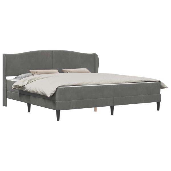 Bettgestell mit Matratze Dunkelgrau 180 x 200 cm Samt