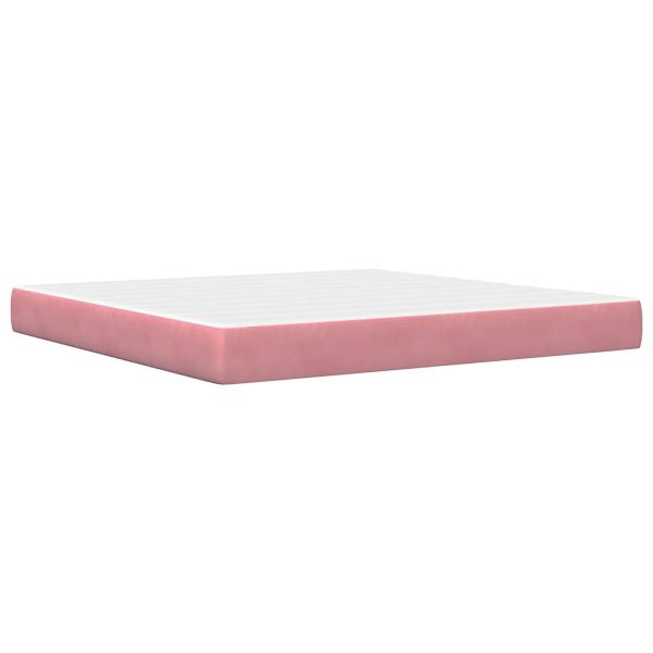 Bettrahmen mit Kopfteil Rosa 200 x 200 cm Samt