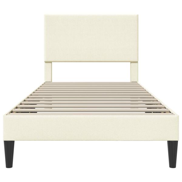 Bettrahmen mit Kopfteil Creme 80 x 200 cm Cordstoff