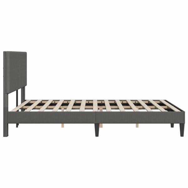 Bettrahmen mit Kopfteil Dunkelgrau 120 x 190 cm Cordstoff