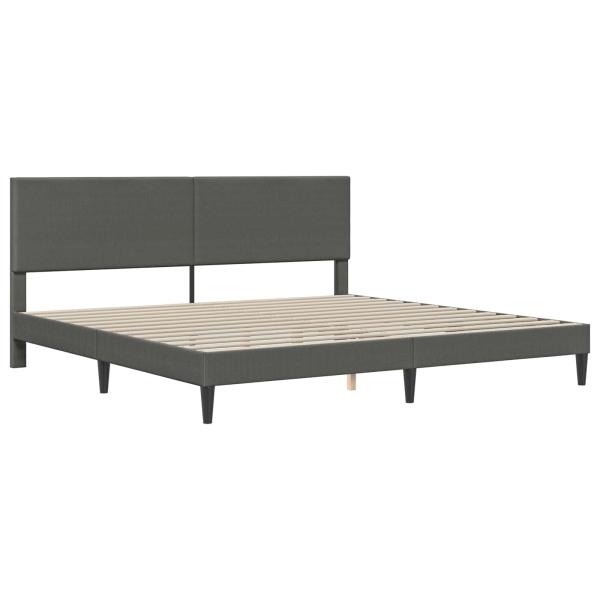 Bettrahmen mit Kopfteil Dunkelgrau 200 x 200 cm Cordstoff