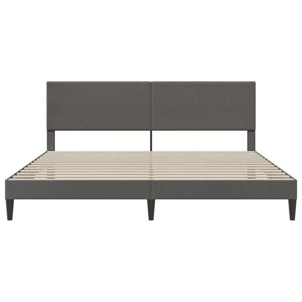 Bettrahmen mit Kopfteil Dunkelgrau 200 x 200 cm Cordstoff