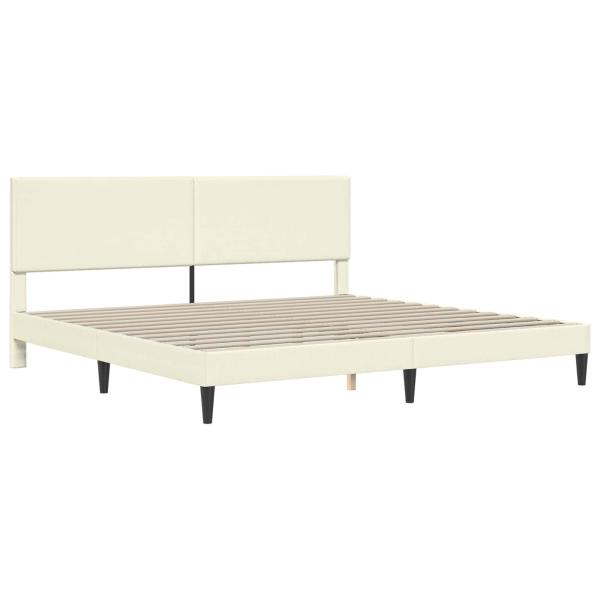 Bettrahmen mit Kopfteil Creme 200 x 200 cm Cordstoff