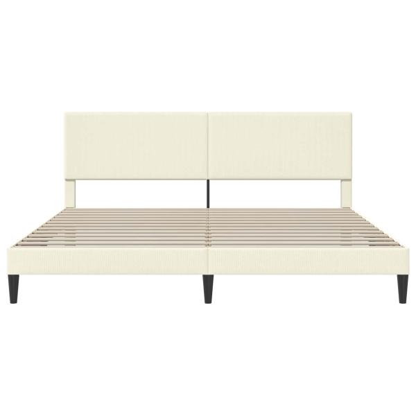 Bettrahmen mit Kopfteil Creme 200 x 200 cm Cordstoff
