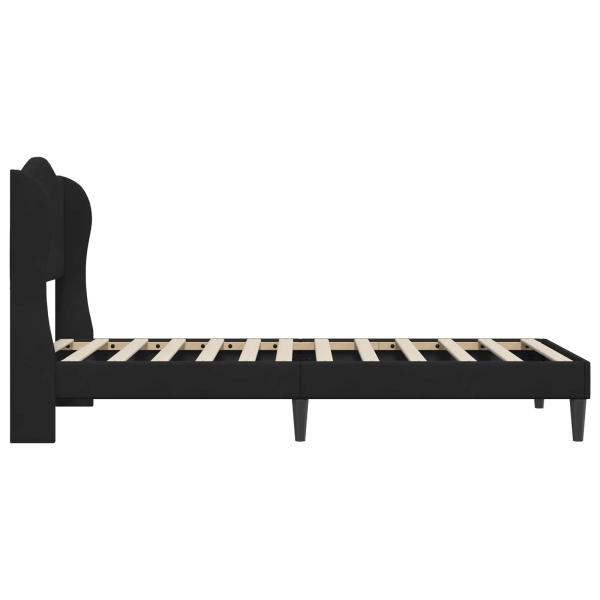 Bettrahmen mit Kopfteil Schwarz 90 x 200 cm Samt