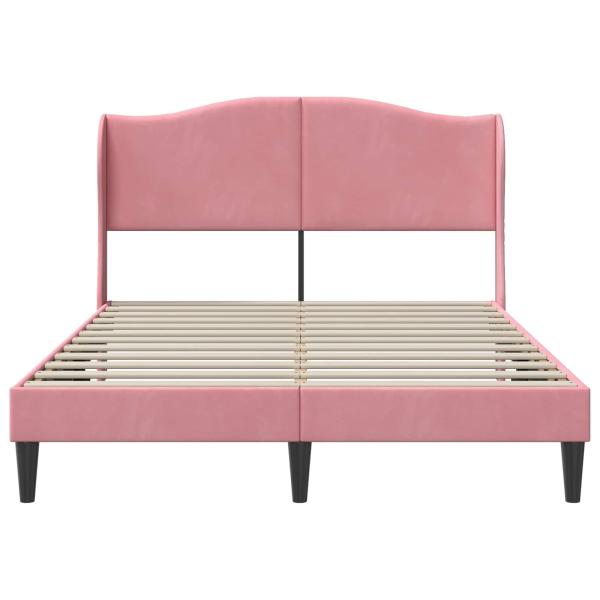 Bettrahmen mit Kopfteil Rosa 140 x 190 cm Samt