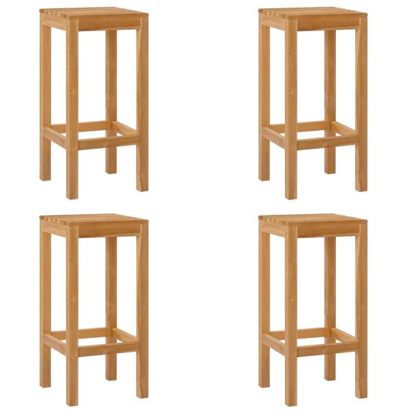 Barhocker 4 Stk. Natur Massivholz Teak