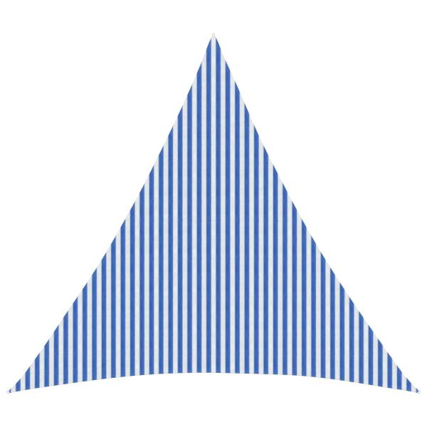 ARDEBO.de - Sonnensegel 6 x 6 x 6 m HDPE Dreieckig Blau und Weiß