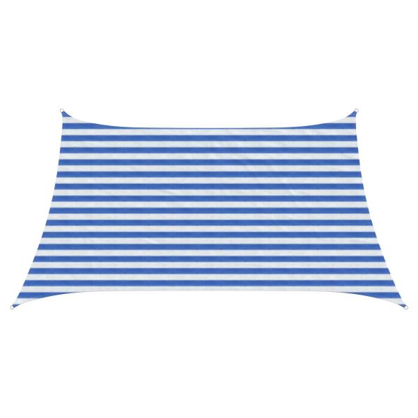 ARDEBO.de - Sonnensegel Rechteckig 3/4 x 2 m HDPE Blau und Weiß