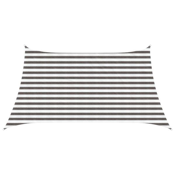 ARDEBO.de - Sonnensegel Rechteckig 3/4 x 2 m HDPE Hellgrau und Weiß