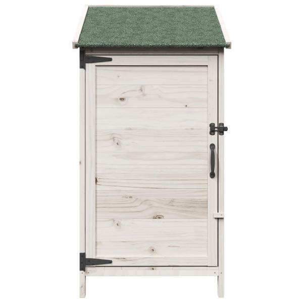 Gartenschuppen Weiß 59 x 56 x 113,5 cm Massivholz aus Fichte