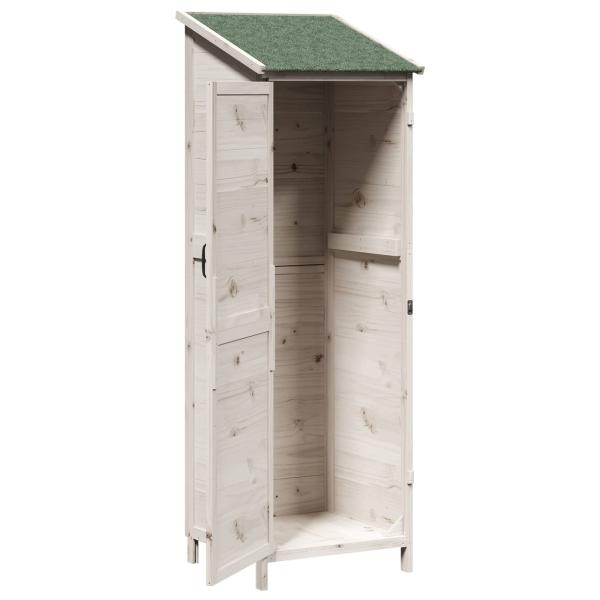Gartenschuppen Weiß 59,5 x 56 x 176,5 cm Massivholz aus Fichte