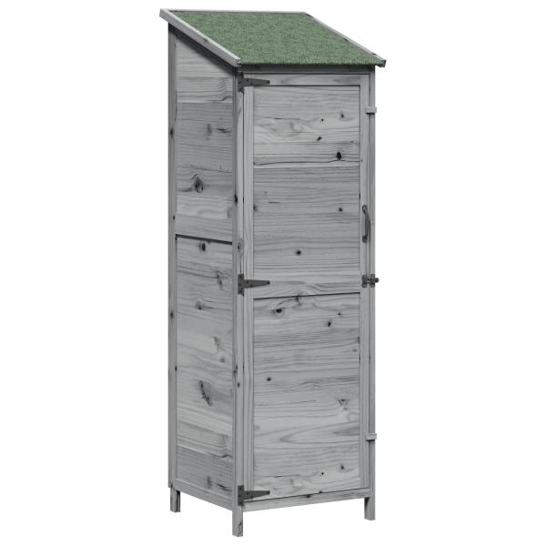 Gartenschuppen Grau 59,5 x 56 x 176,5 cm Massivholz aus Fichte