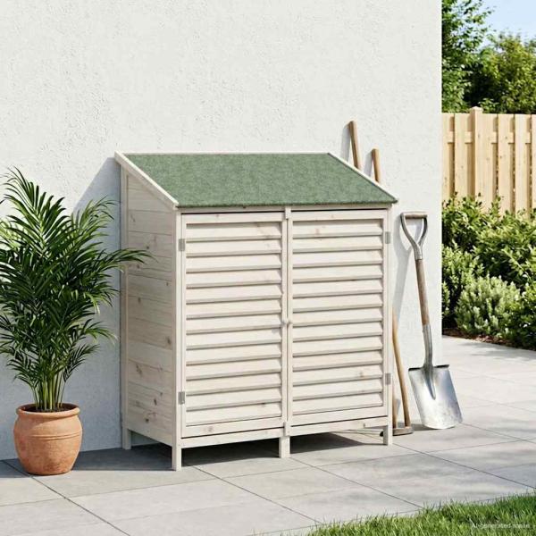 ARDEBO.de - Gartenschuppen Weiß 106 x 56 x 113,5 cm Massivholz aus Fichte