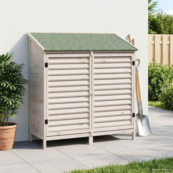Gartenschuppen Weiß 106 x 56 x 113,5 cm Massivholz aus Fichte