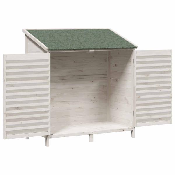 Gartenschuppen Weiß 106 x 56 x 113,5 cm Massivholz aus Fichte