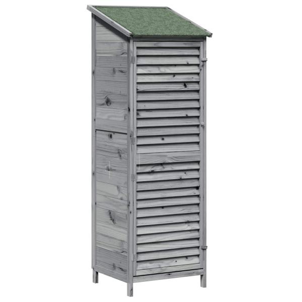 Gartenschuppen Grau 59 x 56 x 176 cm Massivholz aus Fichte