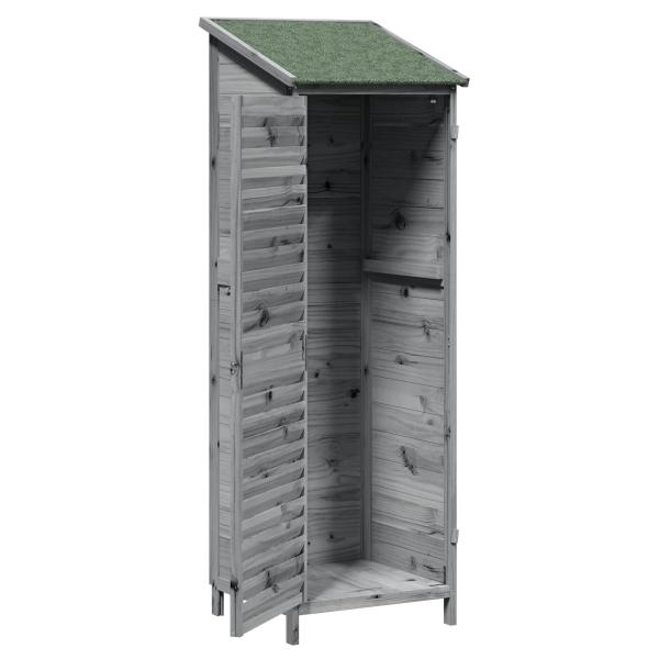 Gartenschuppen Grau 59 x 56 x 176 cm Massivholz aus Fichte